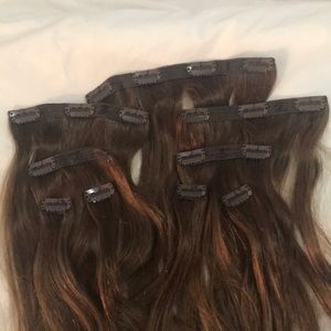 Iuxy hair extensions, 9 piece set, chestnut